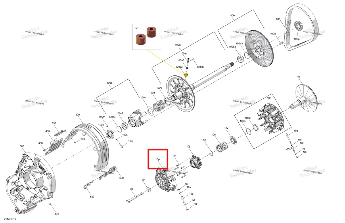 Деталь 417223865 (хомут) на схеме узла 2027 Ski-Doo SKANDIC - LE - 600 ACE - AKVB - Deep Black - 20X154X1.5CSS Track Drive - Pulley