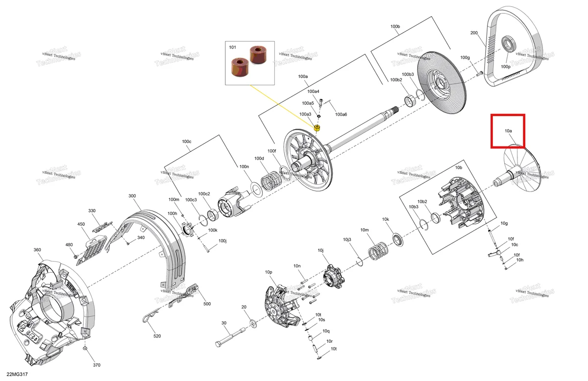 Деталь 417224091 на схеме узла 2027 Ski-Doo SKANDIC - LE - 600 ACE - AKVB - Deep Black - 20X154X1.5CSS Track Drive - Pulley