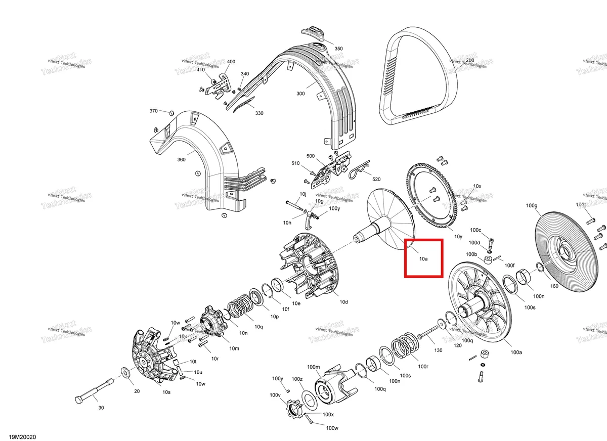 Деталь 417224097 на схеме узла 2020 Ski-Doo EXPEDITION SPORT 550F Pulley - System