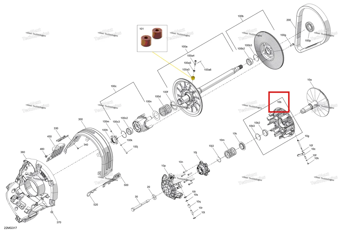 Деталь 417224101 на схеме узла 2027 Ski-Doo SKANDIC - LE - 600 ACE - AKVB - Deep Black - 20X154X1.5CSS Track Drive - Pulley