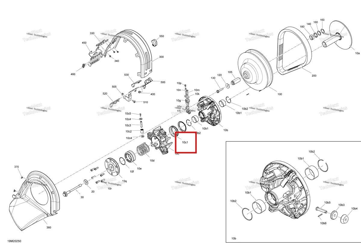 Деталь 417224151 (Пружина) на схеме узла 2020 Ski-Doo MXZ 600RS Pulley - System - Racing