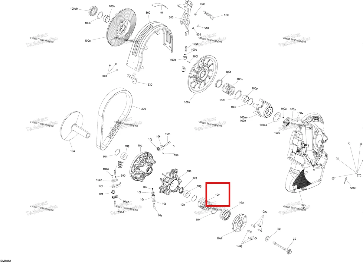 Деталь 417224164 на схеме узла 2018 Ski-Doo MXZ X - 600R ETEC Pulley Mxz X - 600R Etec