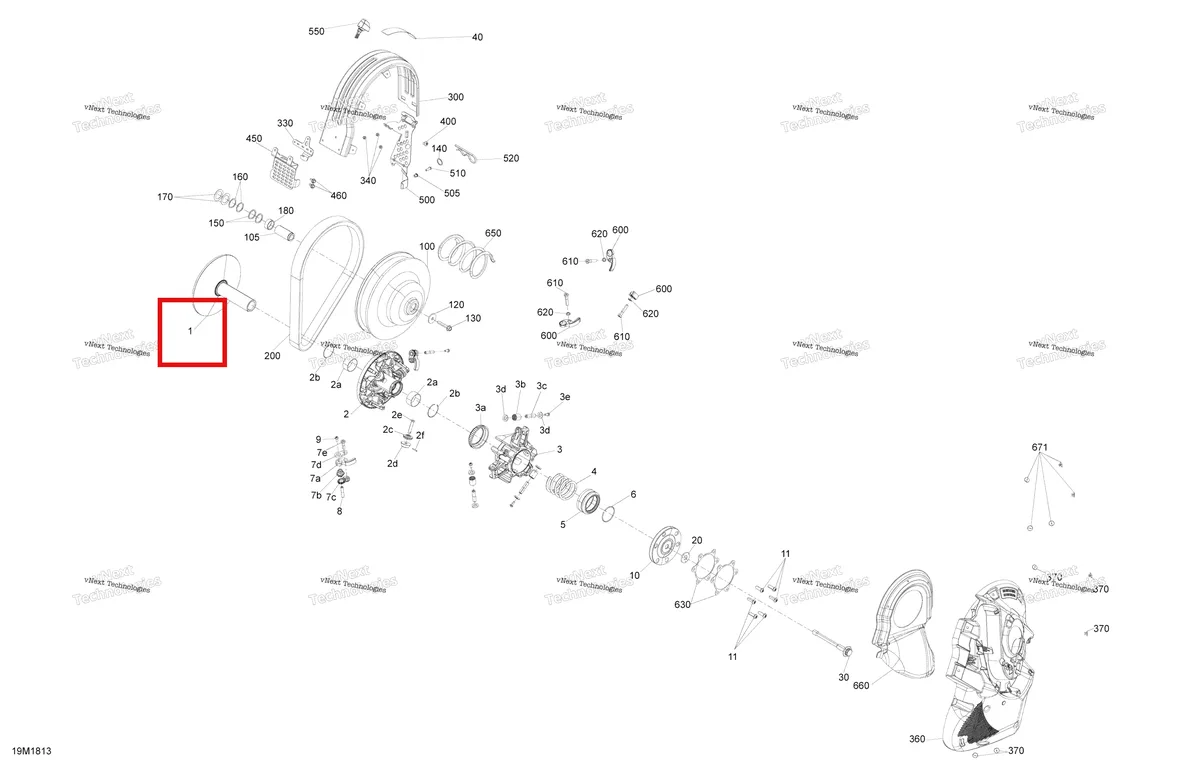 Деталь 417224196 (Деталь Fixed Flange Ass'y) на схеме узла 2018 Ski-Doo MXZ 600RS - Racing Pulley Mxz Rs