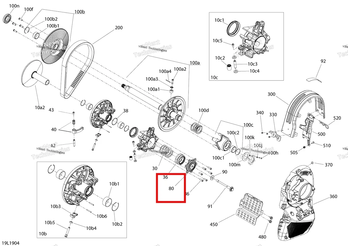 Деталь 417224213 на схеме узла 2019 Ski-Doo GRAND TOURING 900 ACE TURBO Pulley - 900 Ace Turbo