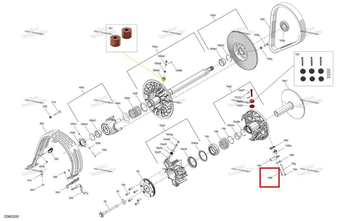 Деталь 417224221 на схеме узла 2027 Ski-Doo SUMMIT - X - 850 E-TEC - TNVV - Orange Crush - 16X154X3P5F Track - SHOT starter Drive - Pulley