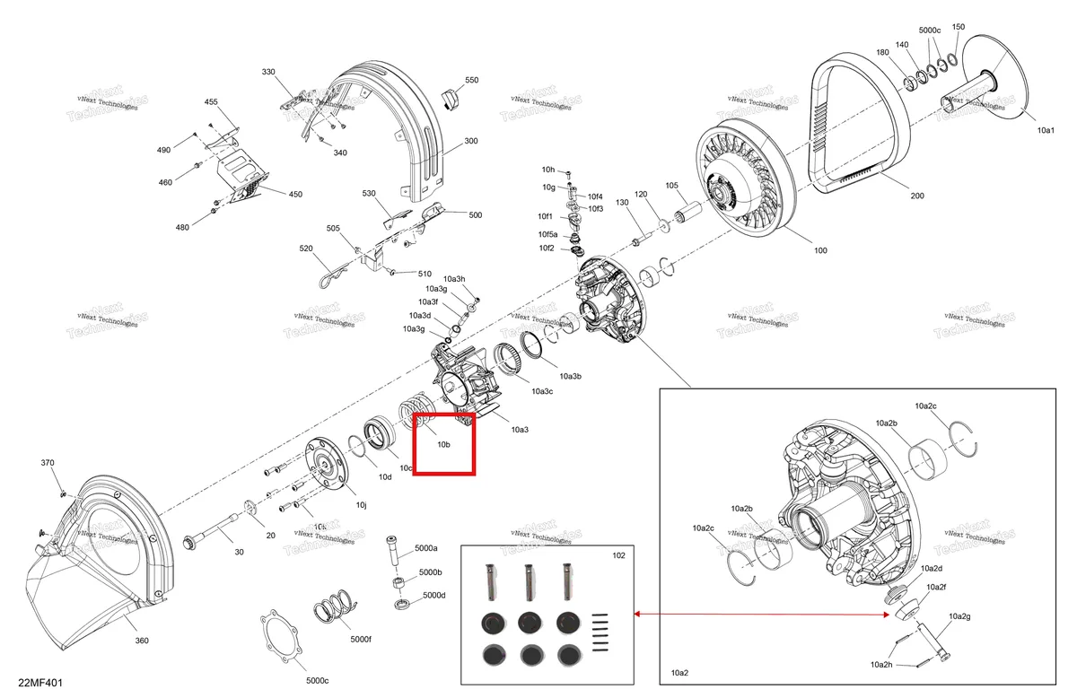 Деталь 417224234 (Пружинка) на схеме узла 2026 Ski-Doo MXZ - RACING - 600 RS - BMTA - Neo Yellow - 15X137X1.75R Track Drive - Pulley