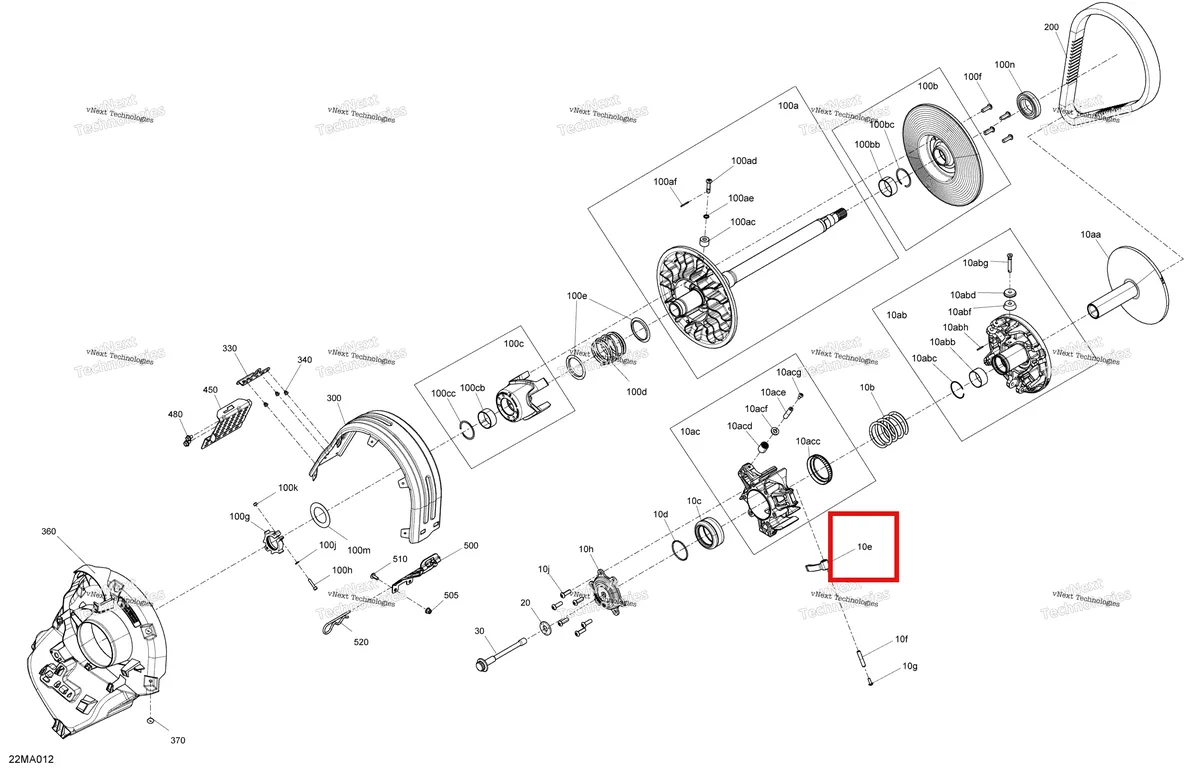 Деталь 417224302 на схеме узла 2021 Ski-Doo RENEGADE 900 ACE Turbo - Adrenaline Drive - Pulley