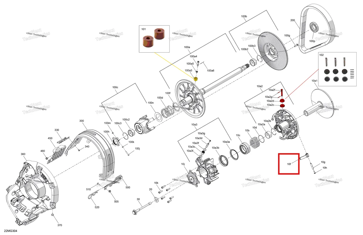 Деталь 417224370 на схеме узла 2027 Ski-Doo RENEGADE - Adrenaline with Enduro Package - 900 ACE - UNVA - Deep Black - 15X137X1.25IR Track Drive - Pulley