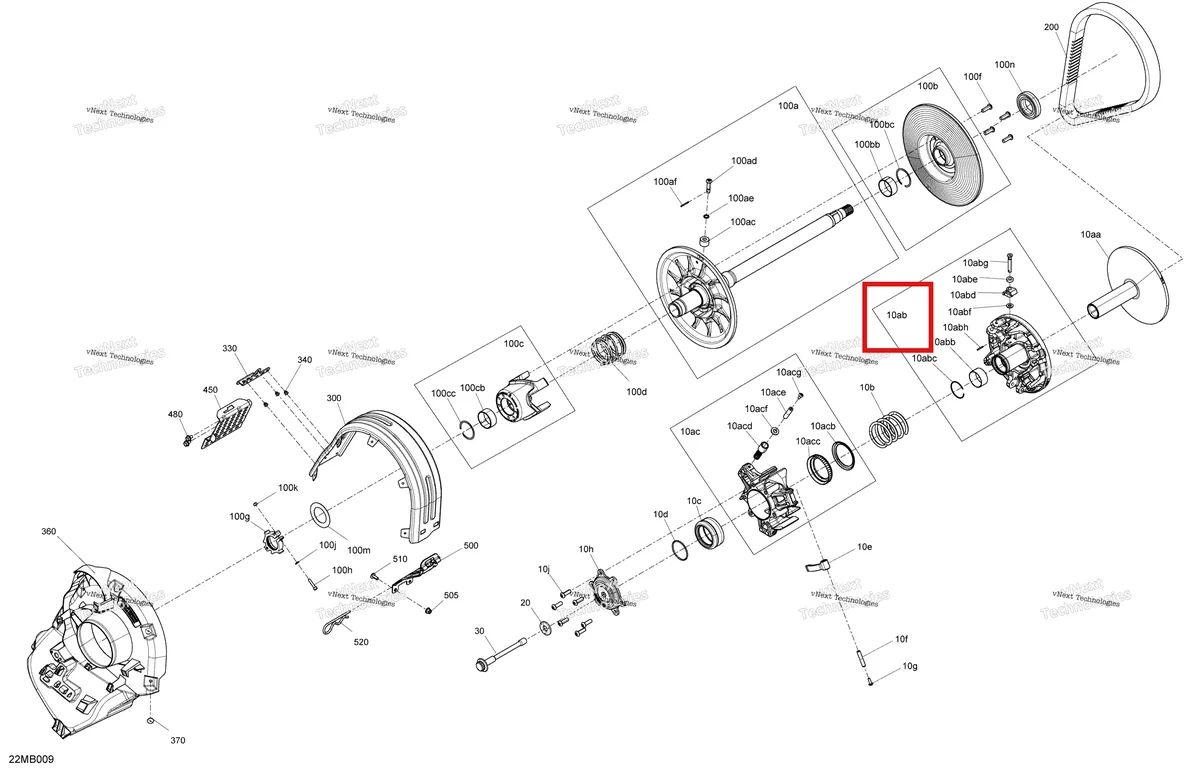 Деталь 417224747 на схеме узла 2022 Ski-Doo RENEGADE 900 ACE - Enduro Drive - Pulley