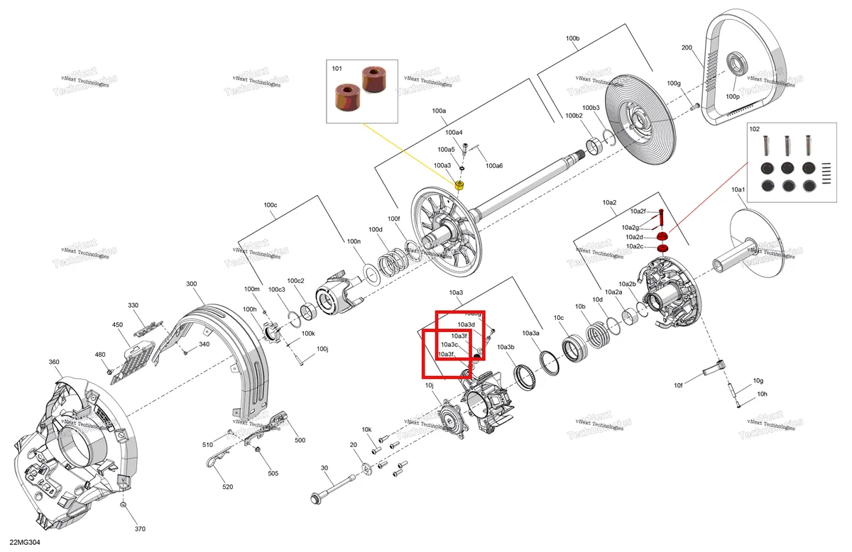 Деталь 417224868 на схеме узла 2027 Ski-Doo RENEGADE - Adrenaline with Enduro Package - 900 ACE - UNVA - Deep Black - 15X137X1.25IR Track Drive - Pulley