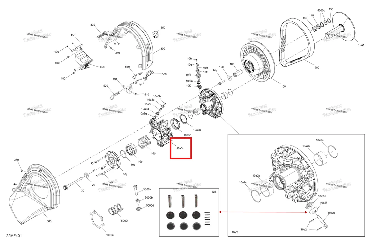 Деталь 417225143 на схеме узла 2026 Ski-Doo MXZ - RACING - 600 RS - BMTA - Neo Yellow - 15X137X1.75R Track Drive - Pulley
