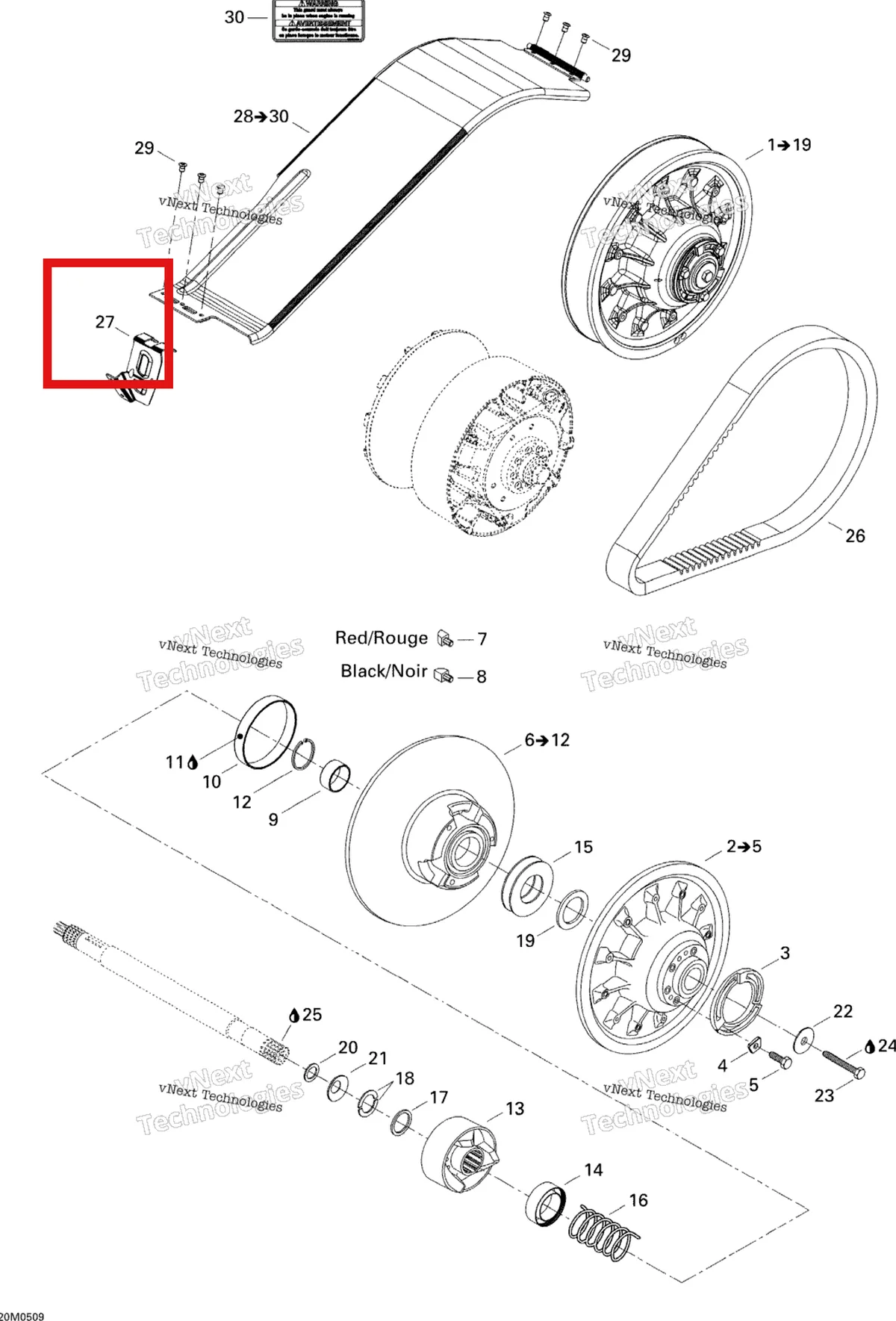 Деталь 417300172 (Деталь Bracket. Ranger 550) на схеме узла 2005 Ski-Doo Legend V-1000 Driven Pulley