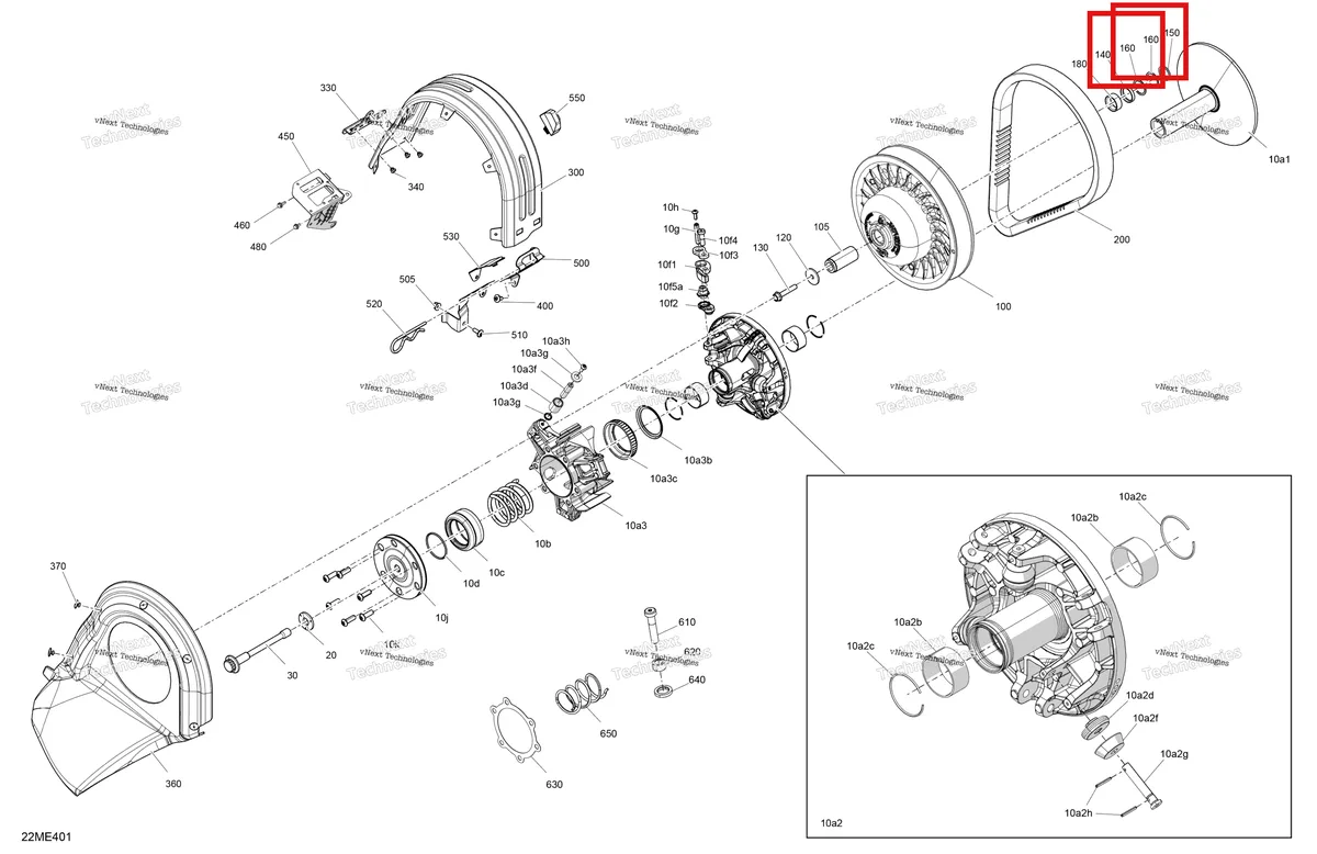 Деталь 417300265 (хомут) на схеме узла 2025 Ski-Doo MXZ - RACING - 600 RS - BMSA - Neo Yellow Drive - Pulley