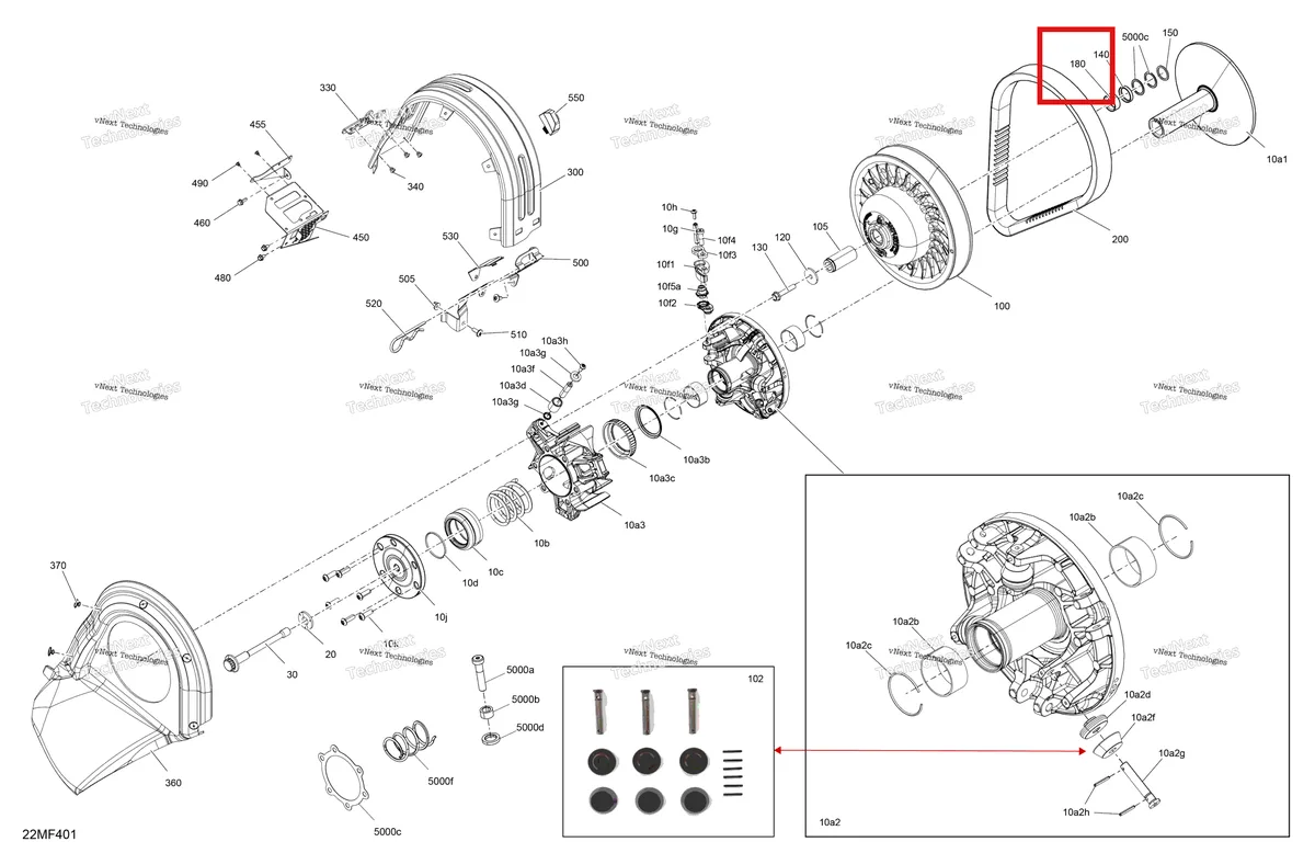 Деталь 417300399 (Проставка) на схеме узла 2026 Ski-Doo MXZ - RACING - 600 RS - BMTA - Neo Yellow - 15X137X1.75R Track Drive - Pulley