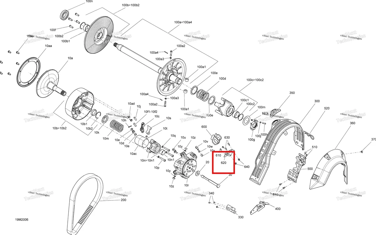 Деталь 417300406 на схеме узла 2020 Ski-Doo TUNDRA 600HO E-TEC Pulley - System
