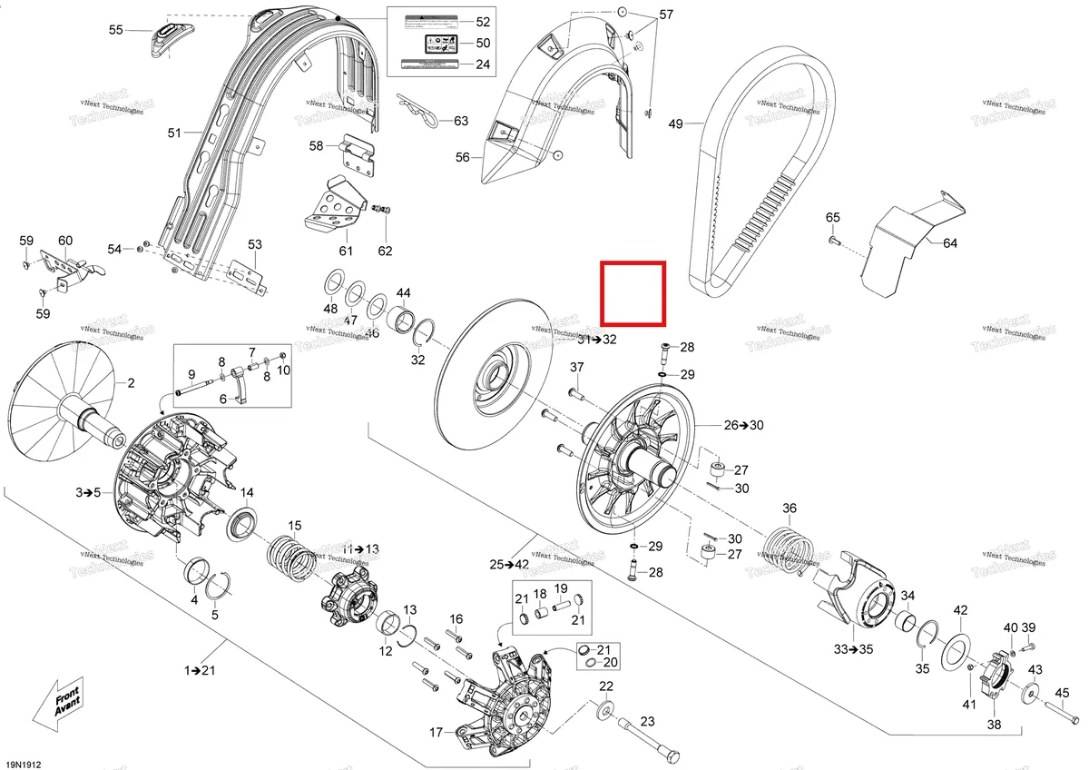 Деталь 417300413 (хомут) на схеме узла 2020 Ski-Doo EXPEDITION SWT 900 ACE Pulley - System