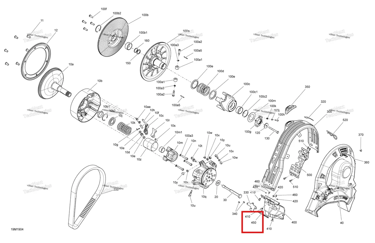 Деталь 417300421 (Спинка) на схеме узла 2019 Ski-Doo SUMMIT 600 CARB Pulley