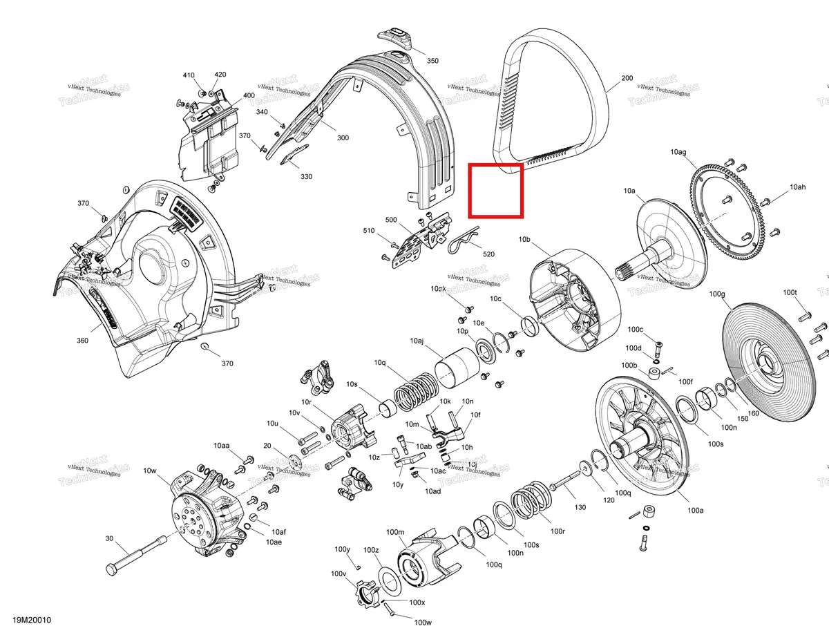Деталь 417300422 (Передняя Опора) на схеме узла 2020 Ski-Doo MXZ 600 CARB Pulley - System