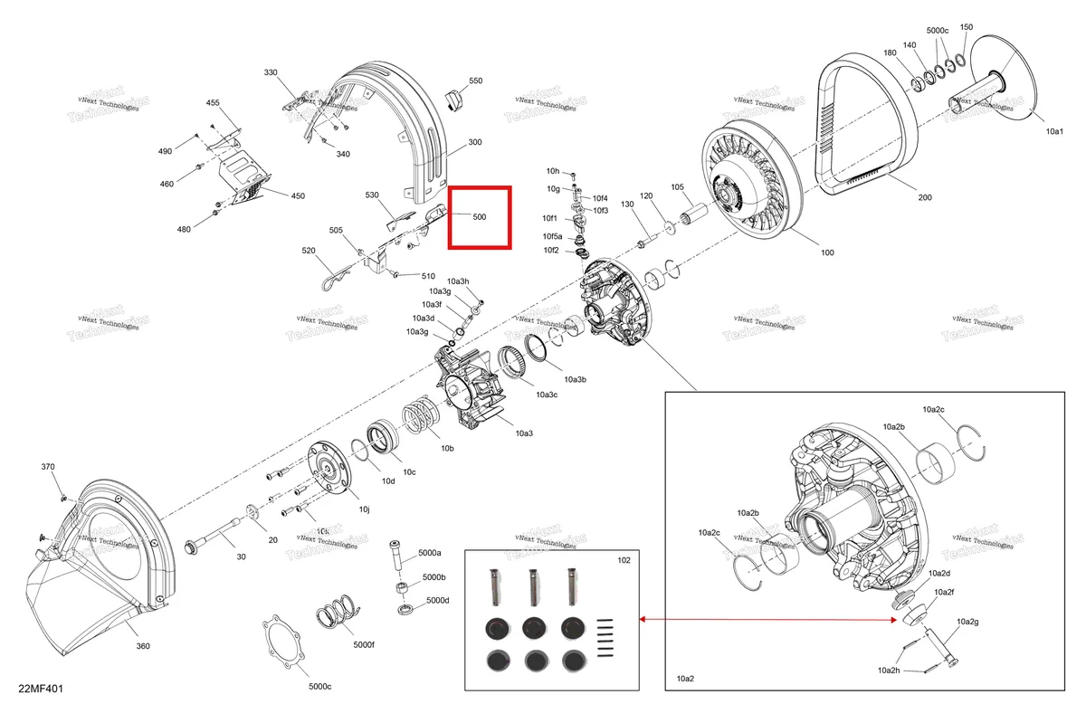 Деталь 417300482 на схеме узла 2026 Ski-Doo MXZ - RACING - 600 RS - BMTA - Neo Yellow - 15X137X1.75R Track Drive - Pulley