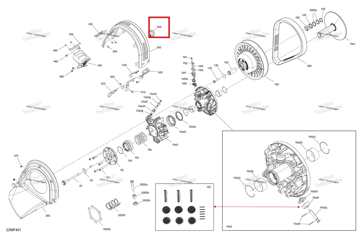 Деталь 417300506 на схеме узла 2026 Ski-Doo MXZ - RACING - 600 RS - BMTA - Neo Yellow - 15X137X1.75R Track Drive - Pulley