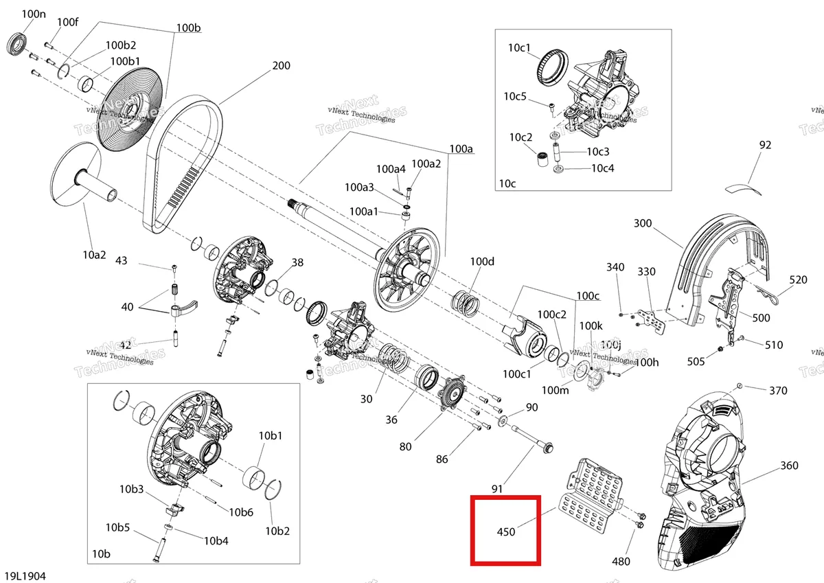 Деталь 417300508 на схеме узла 2019 Ski-Doo GRAND TOURING 900 ACE TURBO Pulley - 900 Ace Turbo
