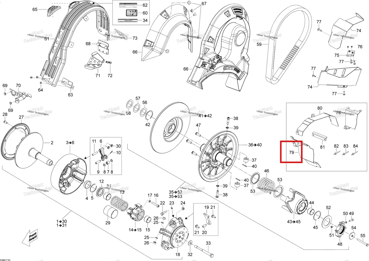 Деталь 417300519 на схеме узла 2017 Ski-Doo EXPEDITION - 2-STROKE - LE-SE-XTREME Pulley System
