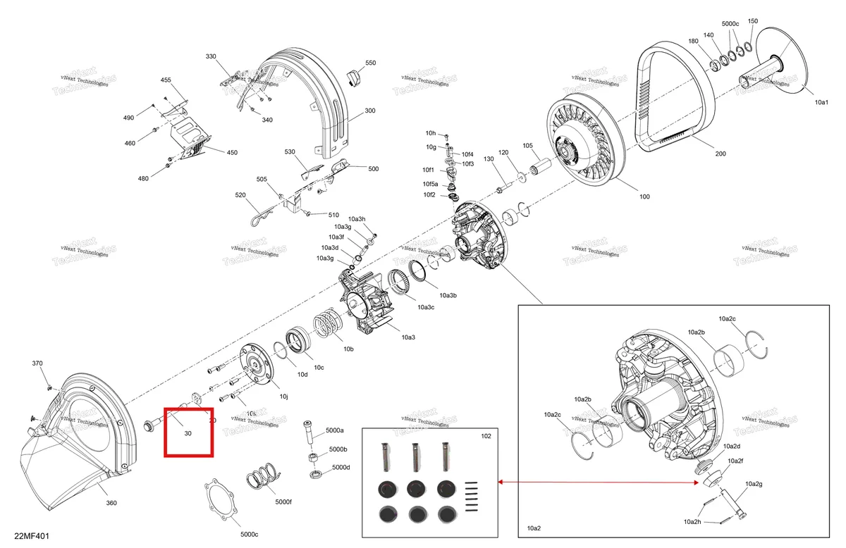 Деталь 417300522 на схеме узла 2026 Ski-Doo MXZ - RACING - 600 RS - BMTA - Neo Yellow - 15X137X1.75R Track Drive - Pulley