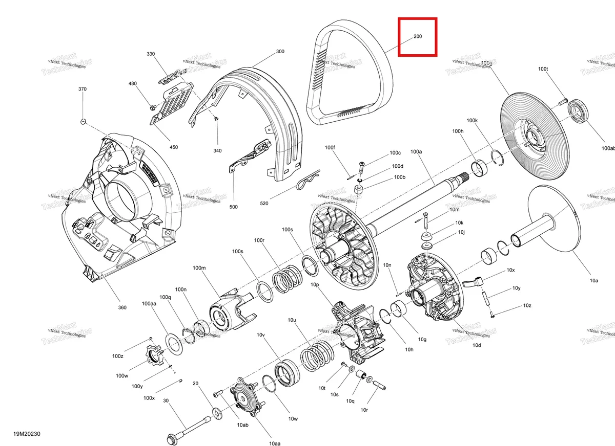 Деталь 417300531 на схеме узла 2020 Ski-Doo RENEGADE 900 ACE Turbo - XRS Pulley - System