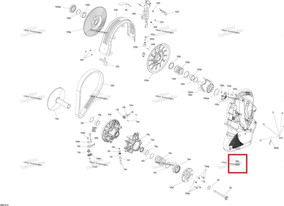 Деталь 417300533 на схеме узла 2018 Ski-Doo MXZ X - 600R ETEC Pulley Mxz X - 600R Etec