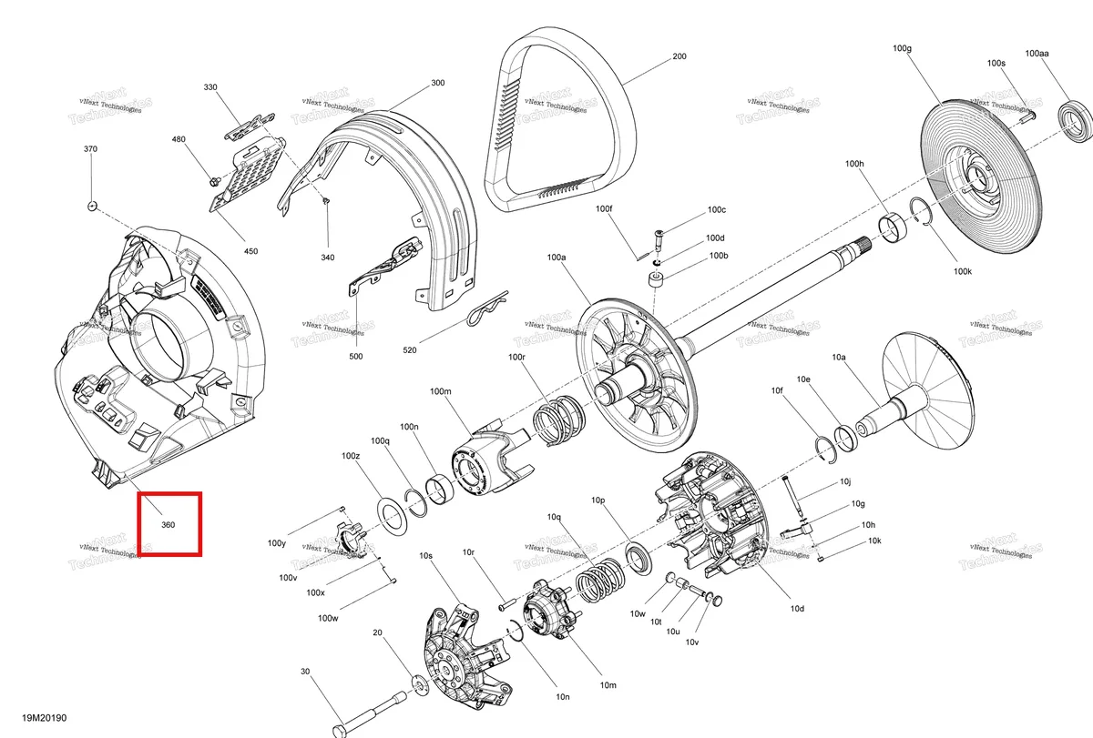 Деталь 417300550 на схеме узла 2020 Ski-Doo RENEGADE 600 ACE Pulley - System
