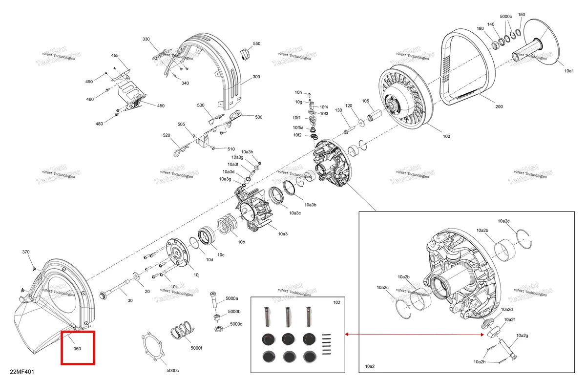 Деталь 417300565 на схеме узла 2026 Ski-Doo MXZ - RACING - 600 RS - BMTA - Neo Yellow - 15X137X1.75R Track Drive - Pulley