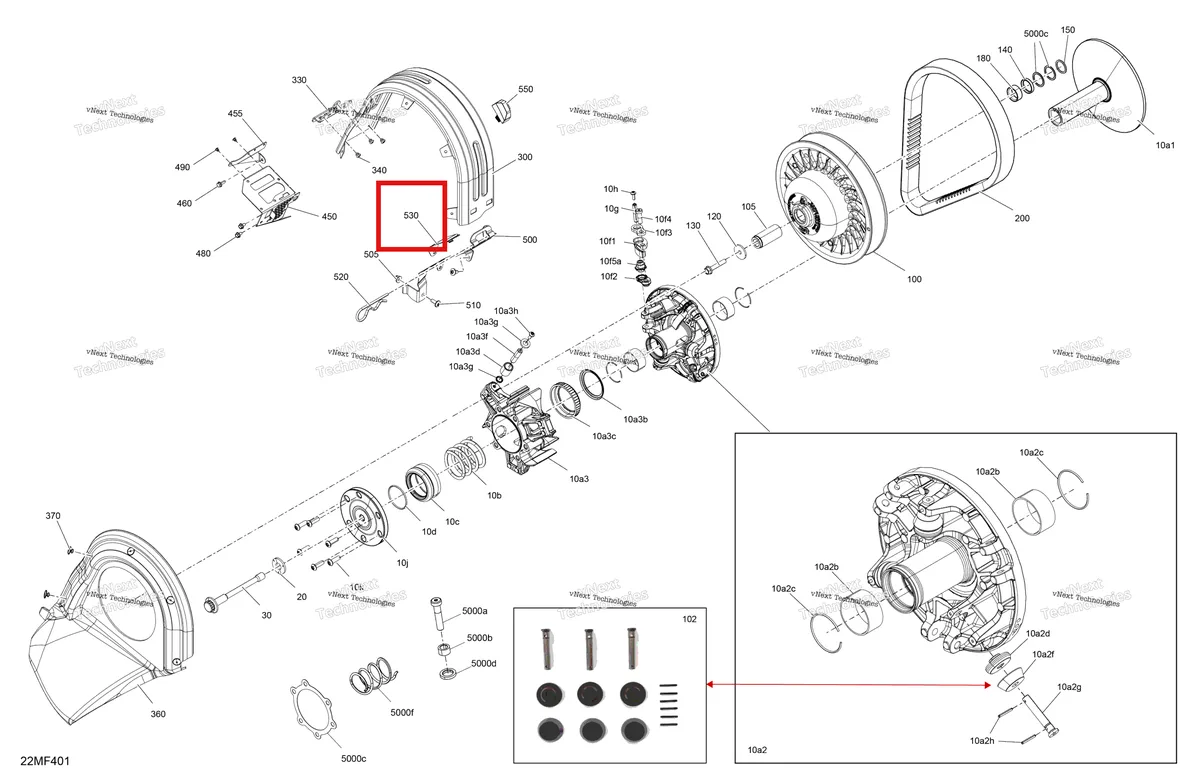 Деталь 417300567 на схеме узла 2026 Ski-Doo MXZ - RACING - 600 RS - BMTA - Neo Yellow - 15X137X1.75R Track Drive - Pulley