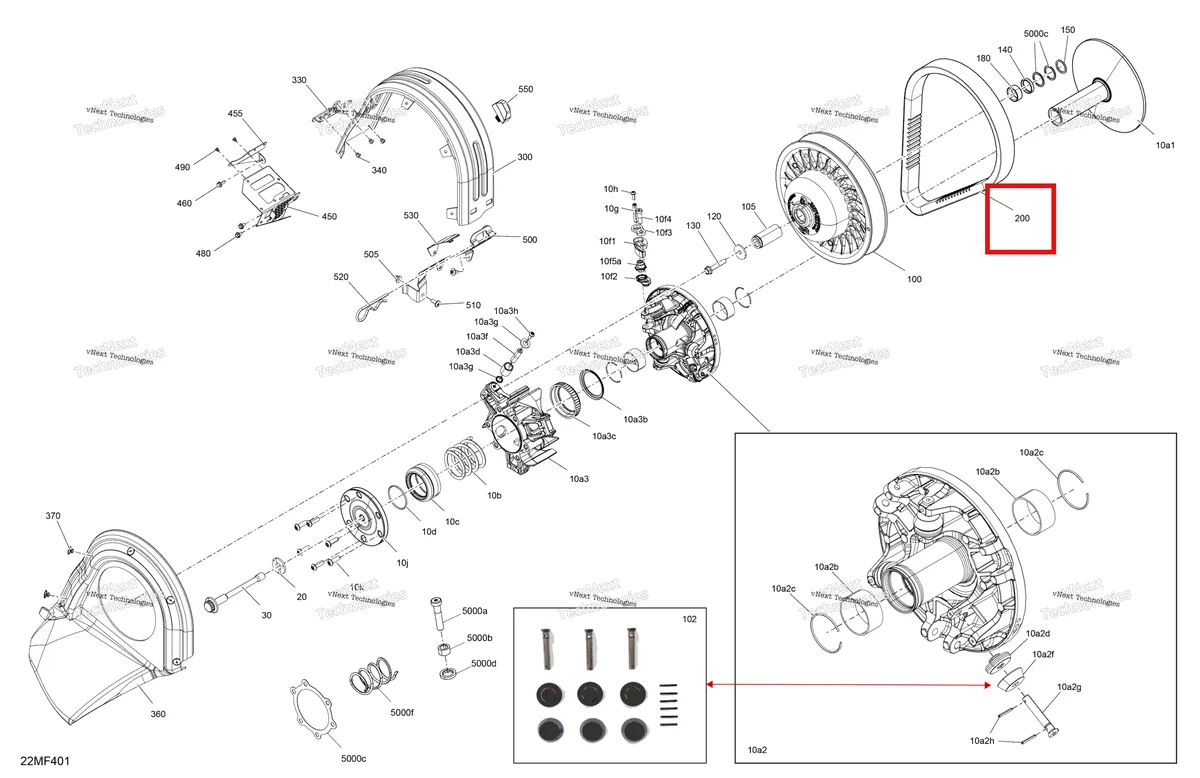 Деталь 417300572 на схеме узла 2026 Ski-Doo MXZ - RACING - 600 RS - BMTA - Neo Yellow - 15X137X1.75R Track Drive - Pulley