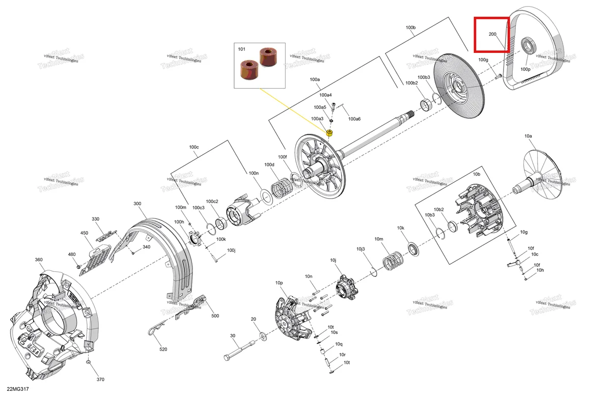 Деталь 417300585 на схеме узла 2027 Ski-Doo SKANDIC - LE - 600 ACE - AKVB - Deep Black - 20X154X1.5CSS Track Drive - Pulley