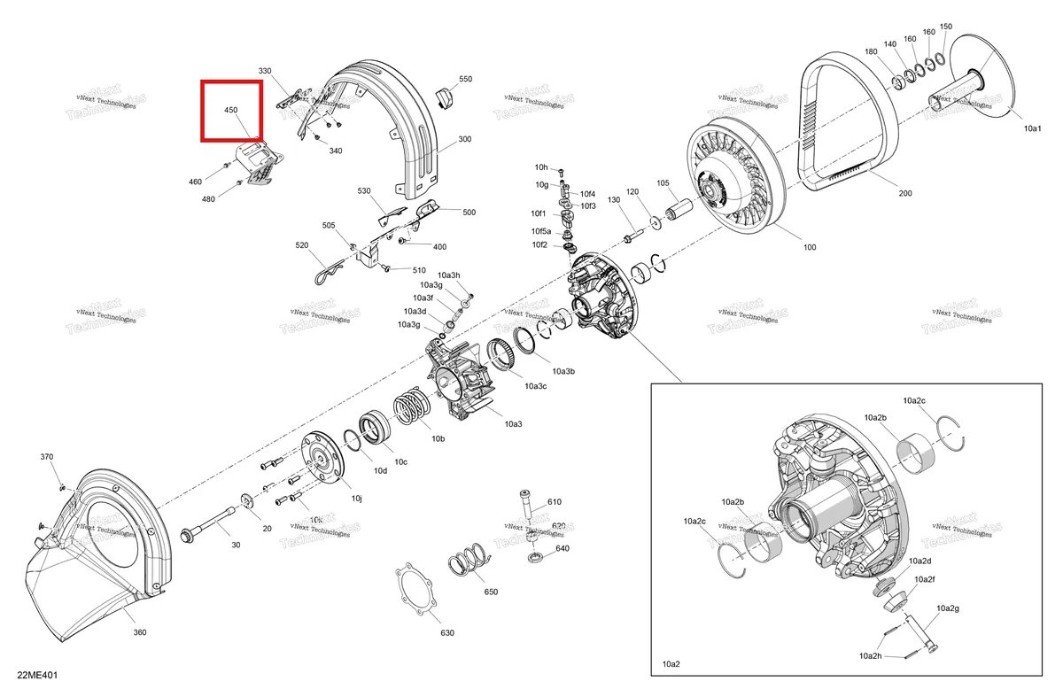 Деталь 417300639 на схеме узла 2025 Ski-Doo MXZ - RACING - 600 RS - BMSA - Neo Yellow Drive - Pulley