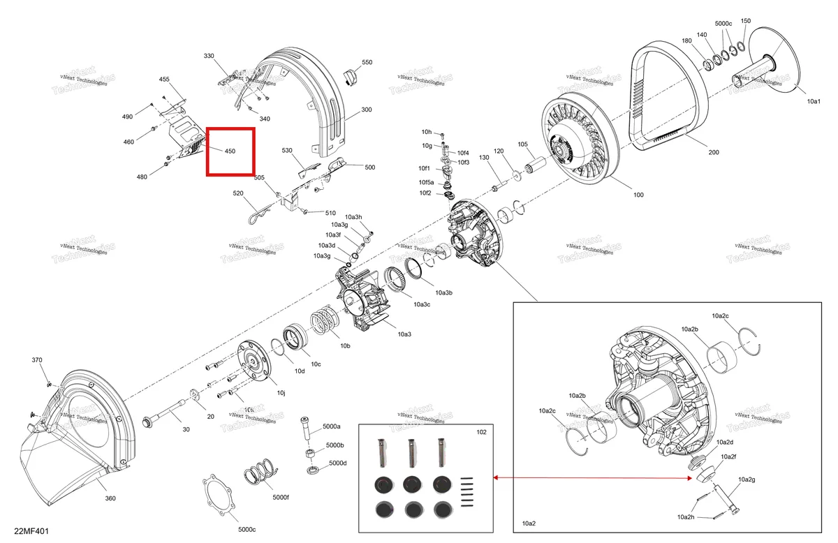 Деталь 417300646 на схеме узла 2026 Ski-Doo MXZ - RACING - 600 RS - BMTA - Neo Yellow - 15X137X1.75R Track Drive - Pulley