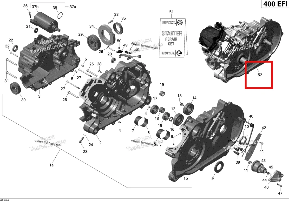 Деталь 420040035 на схеме узла 2014 Can-Am OUTLANDER 400 EFI, STD, XT Crankcase