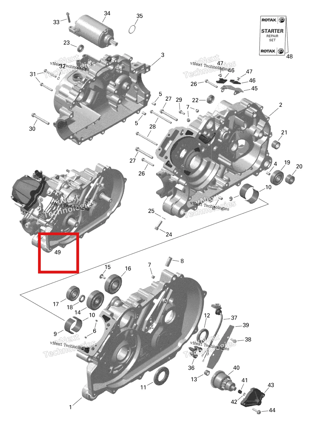 Деталь 420042710 на схеме узла 2022 Can-Am Outlander MAX 450 EFI - STD Rotax - Crankcase - 1