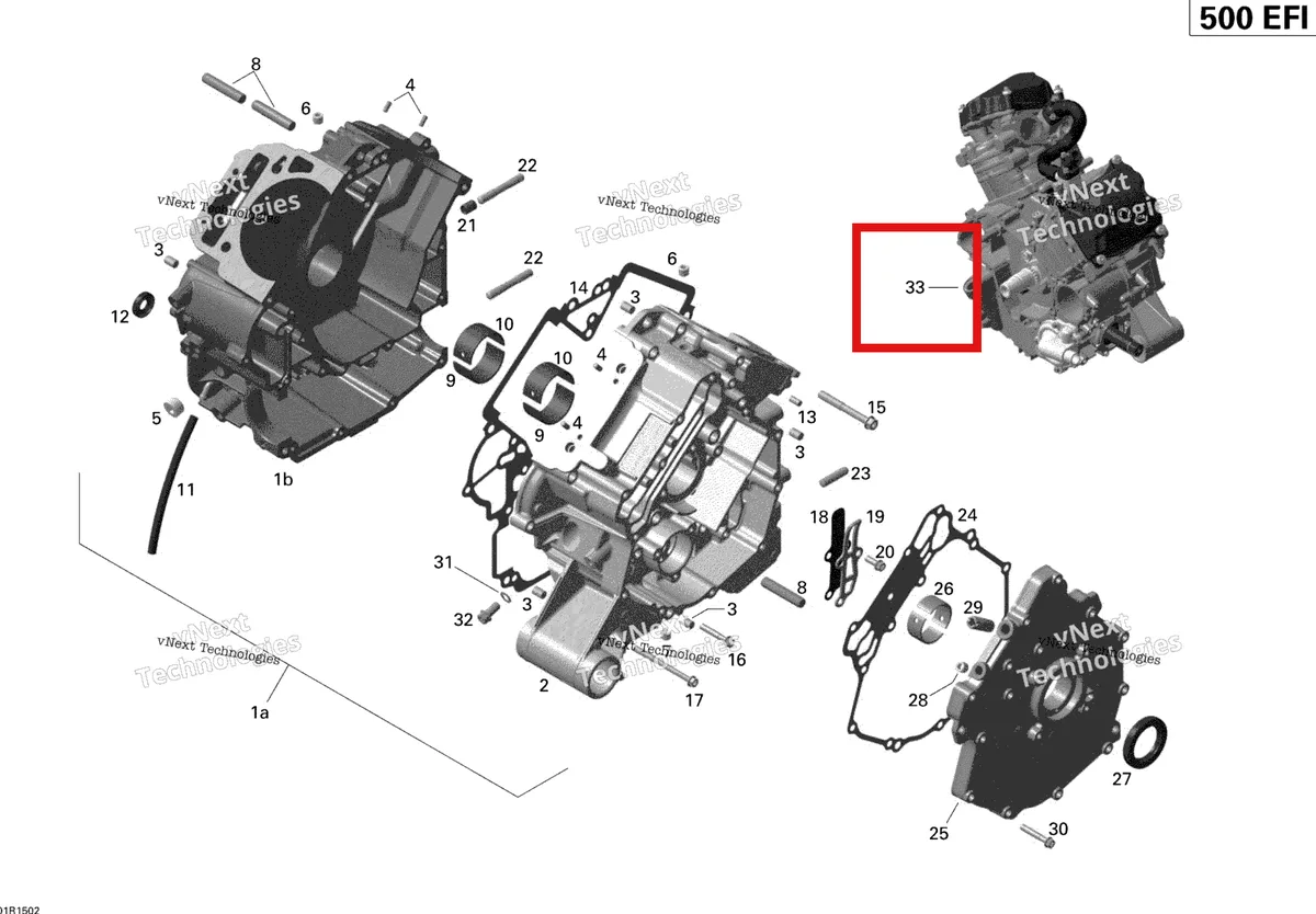 Деталь 420049020 на схеме узла 2015 Can-Am OUTLANDER L 500 EFI Crankcase