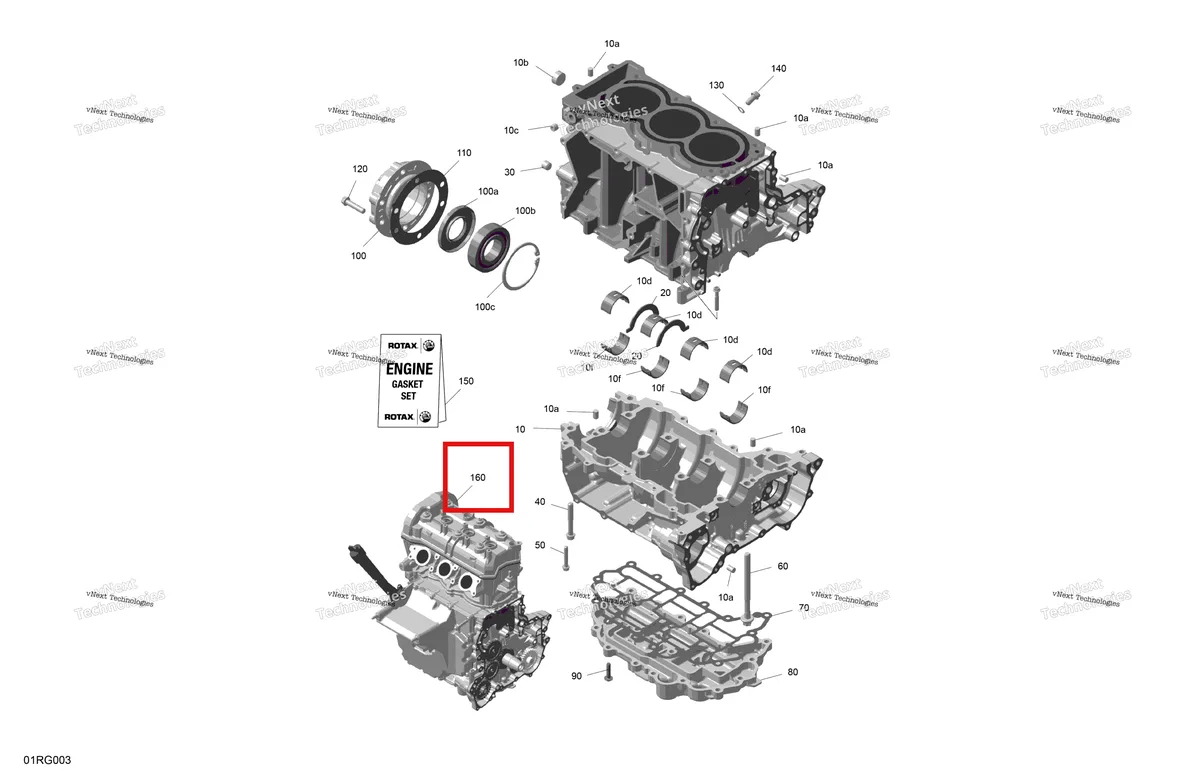 Деталь 420090302 на схеме узла 2027 Ski-Doo SKANDIC - LE - 900 ACE - AHVA - Deep Black - 20X154X1.5CSS Track Rotax - Crankcase