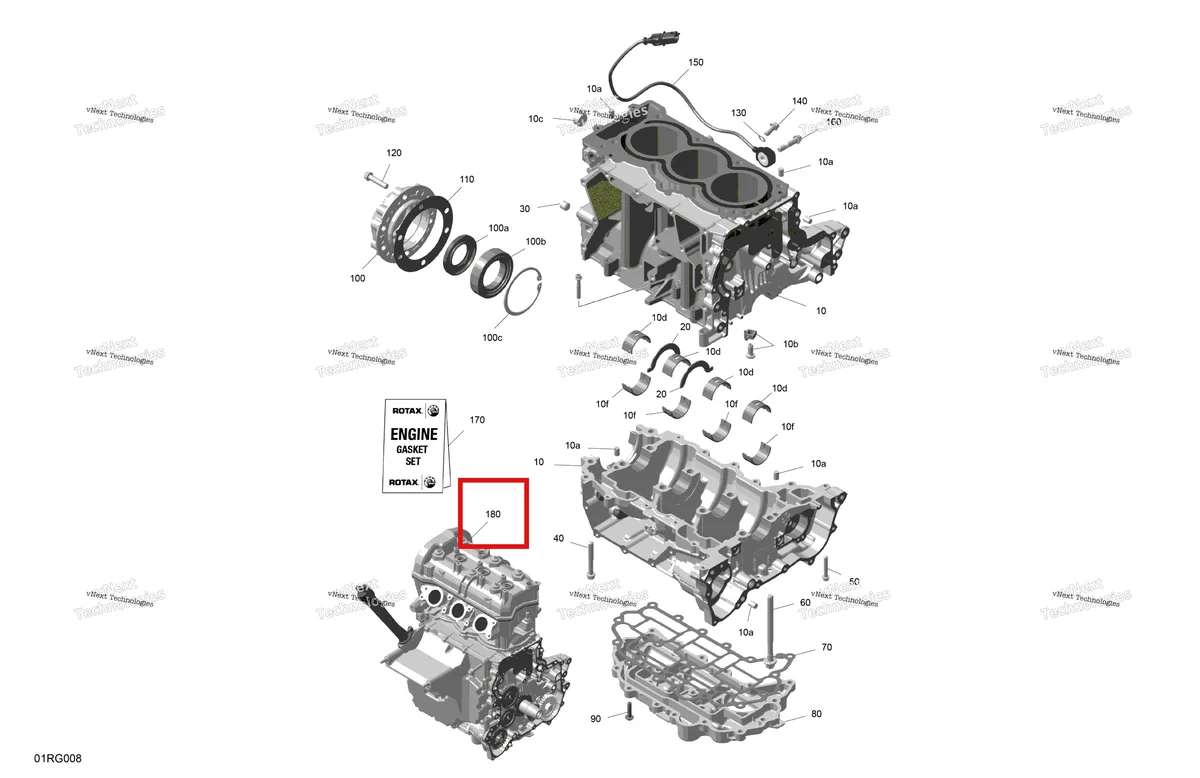 Деталь 420090320 на схеме узла 2027 Ski-Doo RENEGADE - X-RS - 900 ACE TURBO R - DAVP - Circuit Yellow - 15X137X1.5IR Track Rotax - Crankcase
