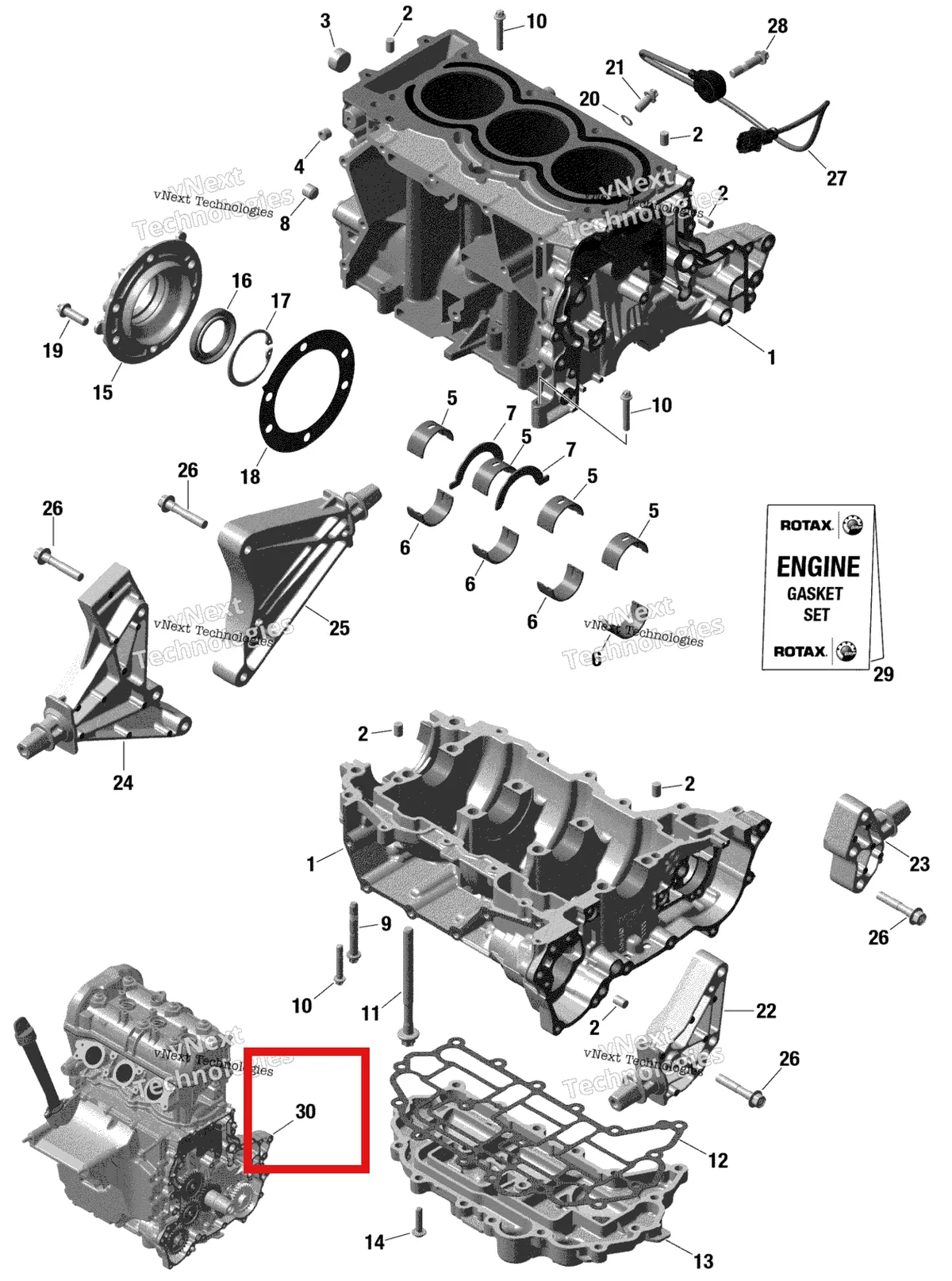 Схема применяемости: Длинный блок 903 Sea-Doo Spark 60 (2023) (420090335)