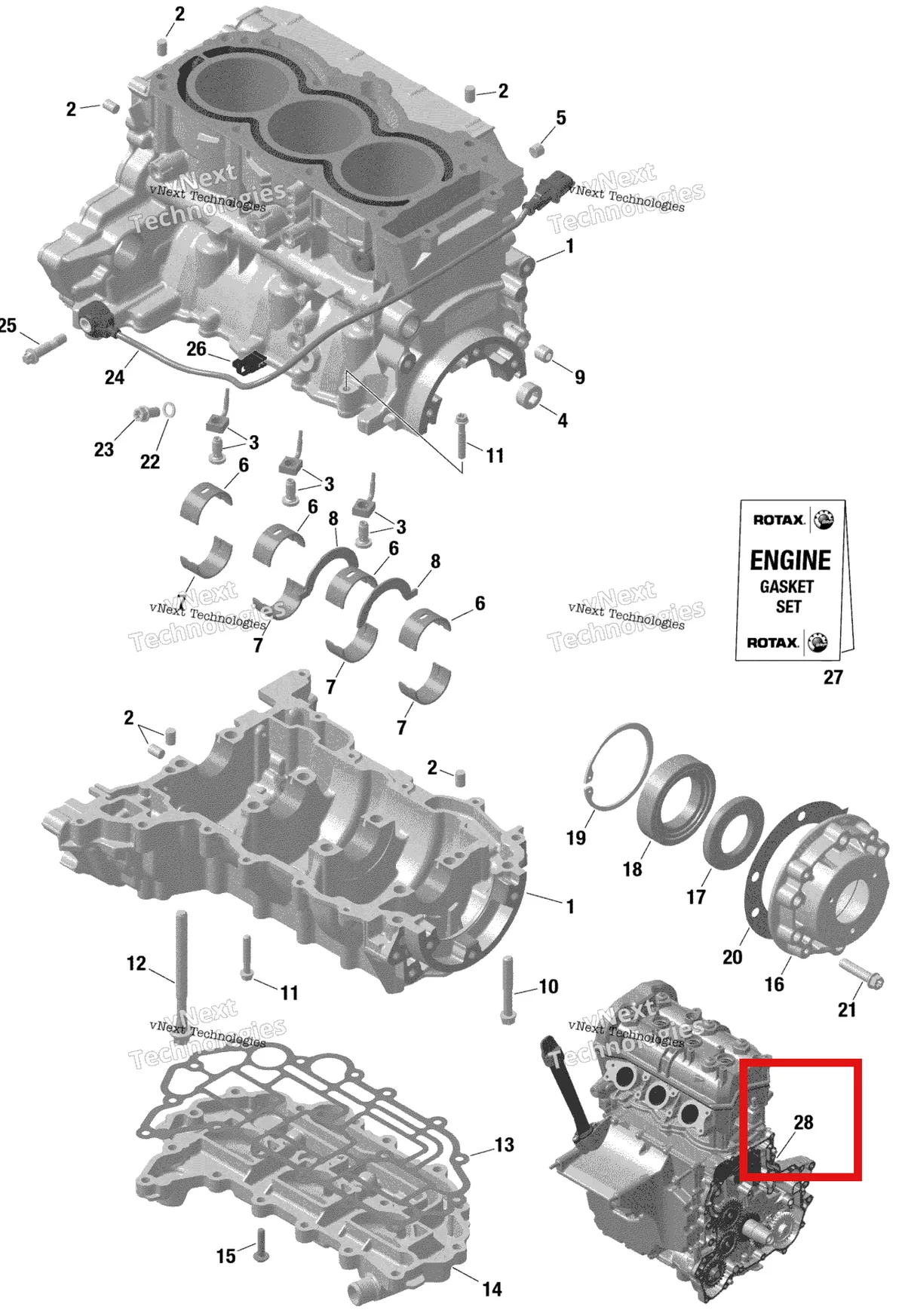 Деталь 420090350 на схеме узла 2022 Can-Am Maverick Turbo - DS Rotax - Crankcase - Turbo