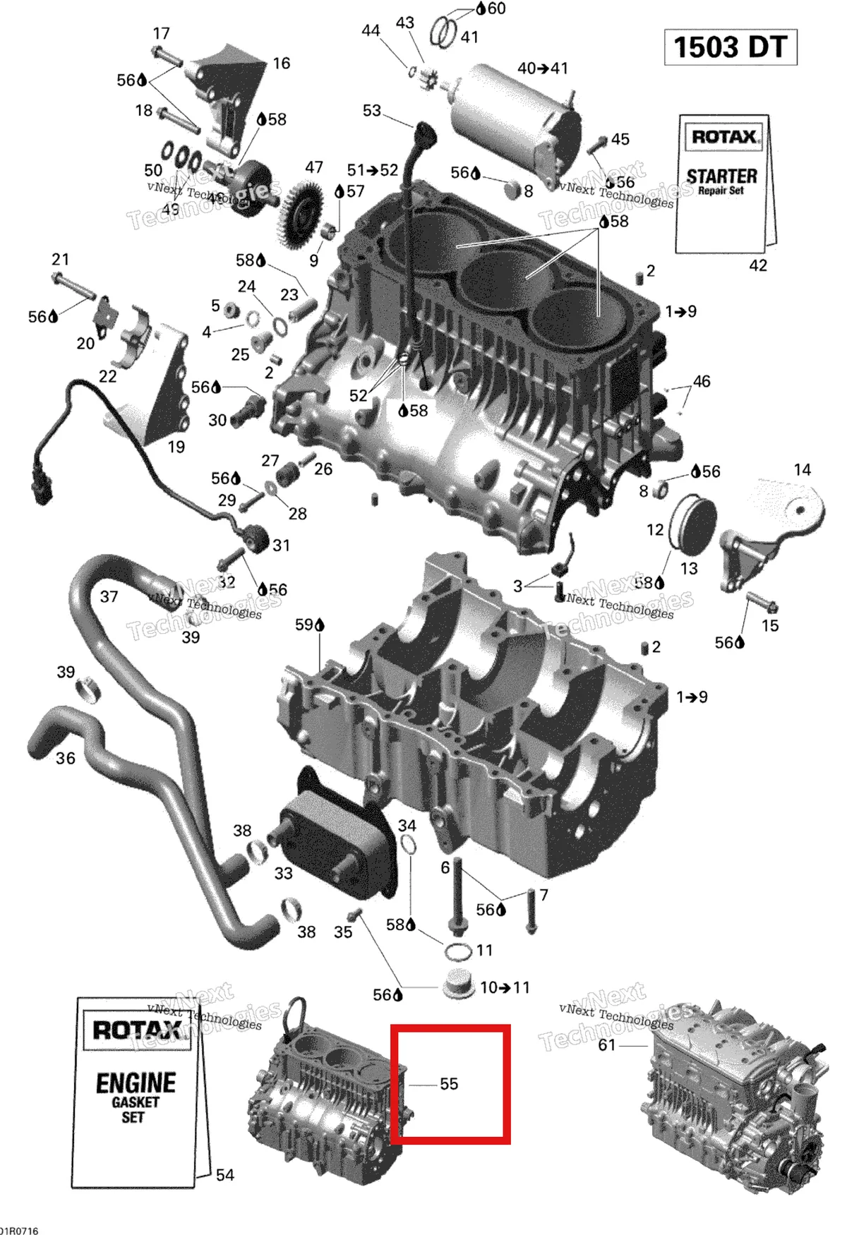 Деталь 420150311 на схеме узла 2007 Sea-Doo GTI 4-TEC RENTAL Engine Block