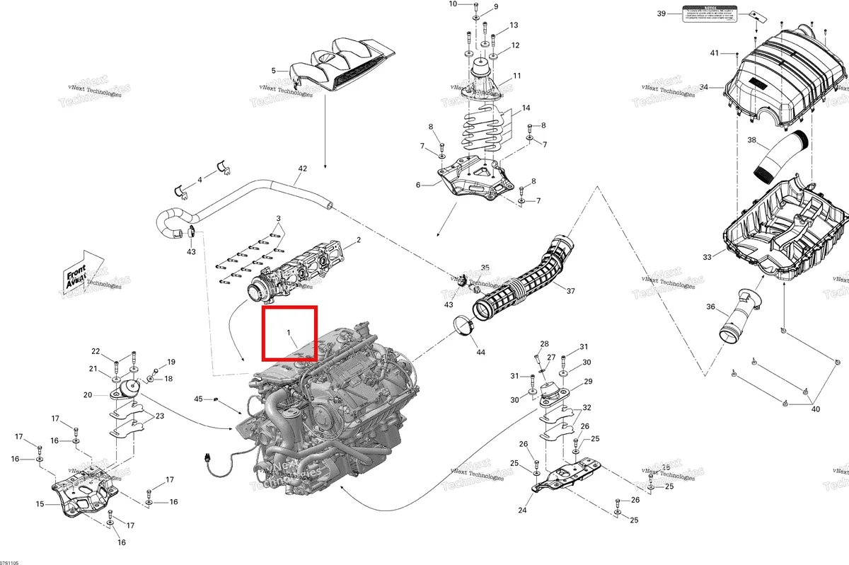 Деталь 420150319 на схеме узла Engine And Air Intake Silencer