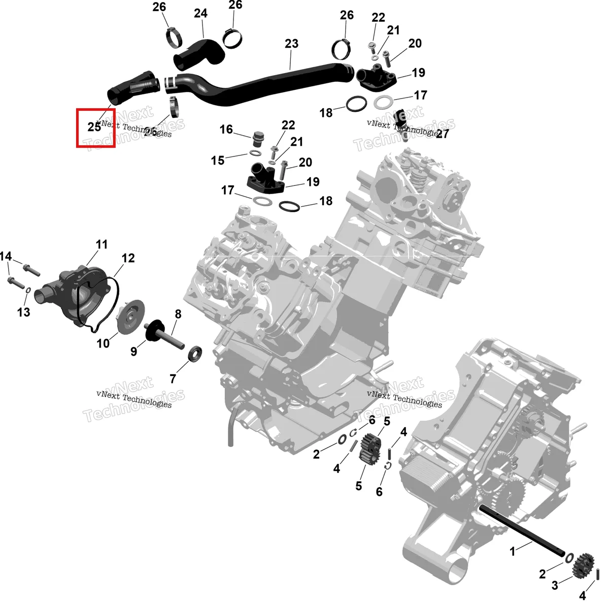 Деталь 420201102 (Штыревой разъём Can-Am Commander MAX 1000R EFI XT (2024) (420201102)) на схеме узла 2026 Can-Am RENEGADE - 4X4 - XMR - 1000R EFI - 5UTA - Hyper Silver Rotax - Engine Cooling