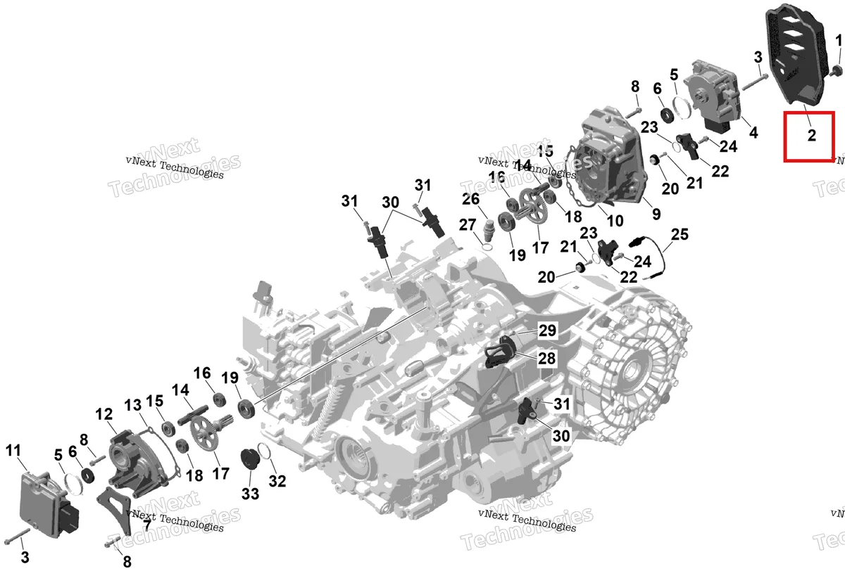 Деталь 420201354 на схеме узла 2025 Can-Am Maverick R MAX - 996NT2 - BASE - 9CSC - Catalyst Gray - 77