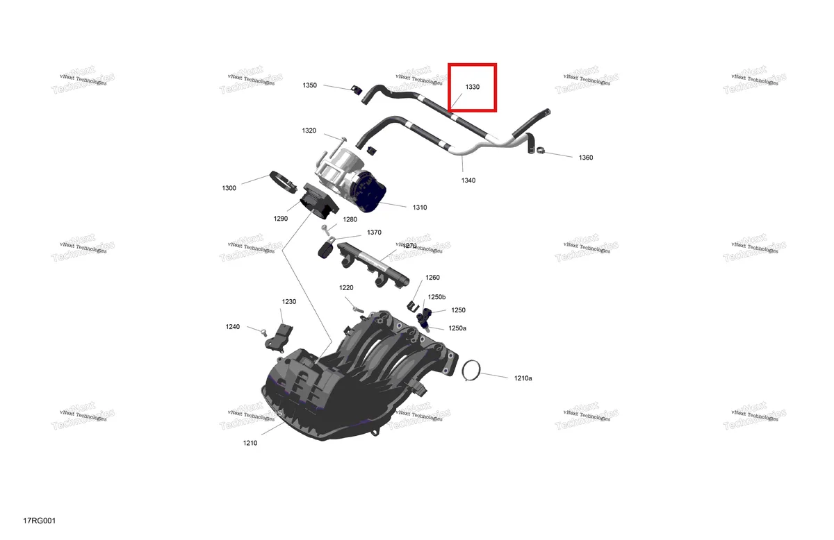 Деталь 420201506 на схеме узла 2027 Ski-Doo SKANDIC - LE - 900 ACE - AHVA - Deep Black - 20X154X1.5CSS Track Rotax - Air Intake Manifold And Throttle Body