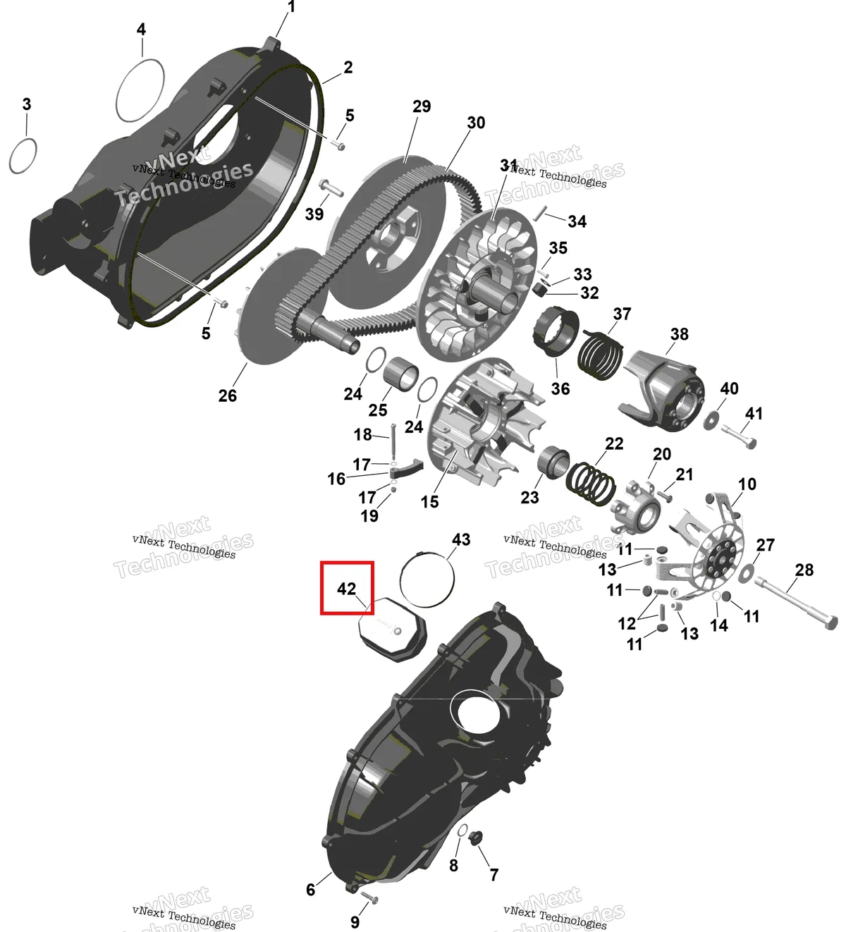 Деталь 420201940 на схеме узла 2026 Can-Am Defender - HD9 - BASE - 6WTA - Compass Green - 62