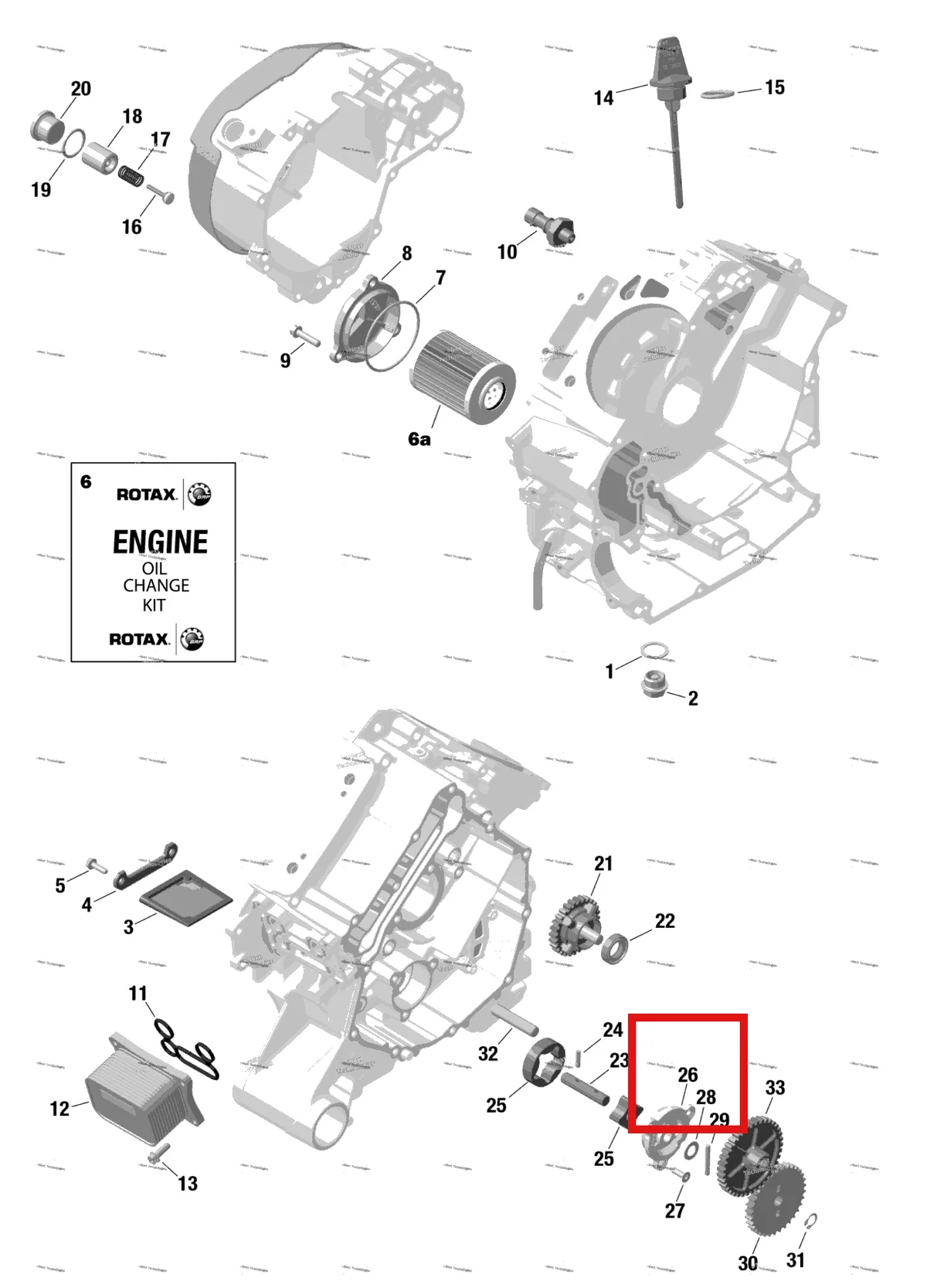 Деталь 420210644 на схеме узла Rotax - Engine Lubrication